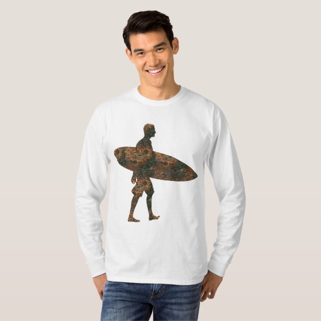 T-shirt à manches longues pour le surf rouille (Devant entier)