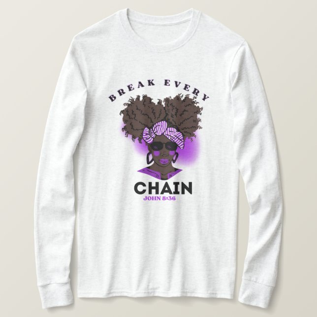 T-Shirt À Manches Longues Pour Les Femmes Noires (Design devant)