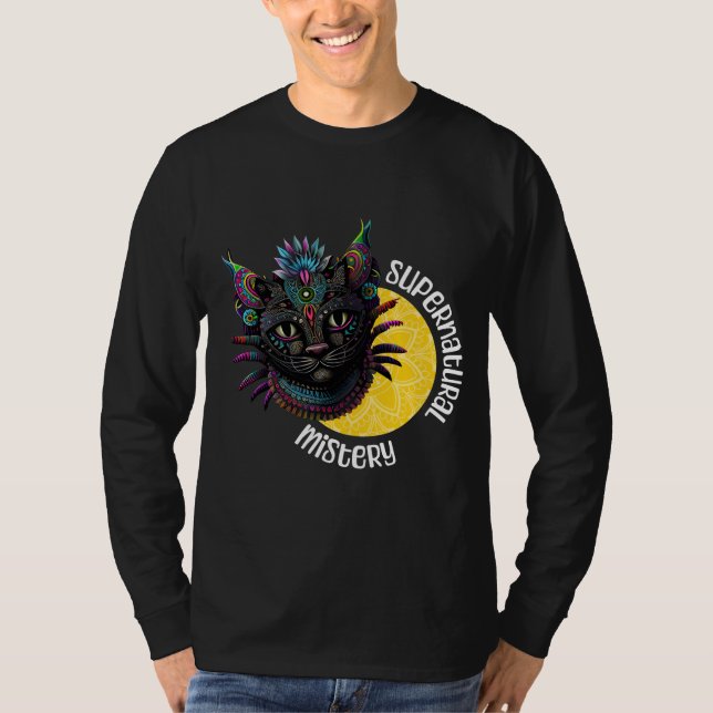 T-shirt à manches longues pour l'esprit de chat (Devant)
