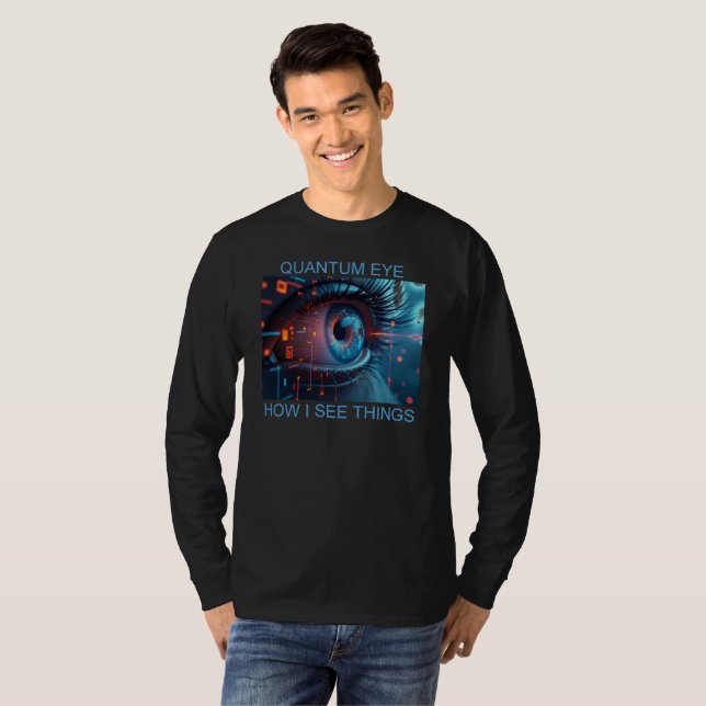 T-shirt à manches longues Quantum Eye pour hommes  (Devant entier)
