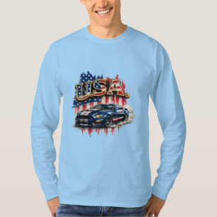 T-Shirt à manches longues Retro USA Muscle Car   V