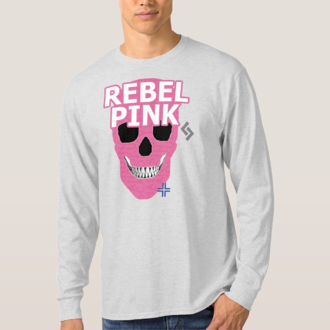 T-shirt à manches longues rose HANDSKULL Rebel B2 (Devant)