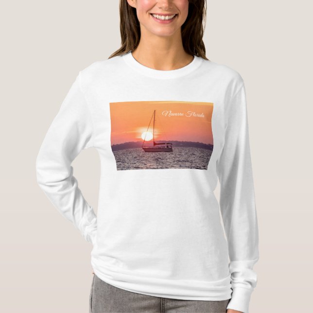 T-shirt à manches longues Sailboat Sunrise (Devant)