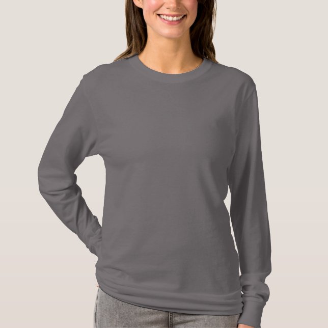 T-shirt à manches longues unisex en coton gris fum (Devant)