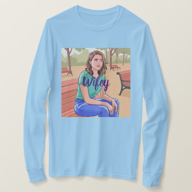 T-shirt à manches longues Wifey (Design devant)