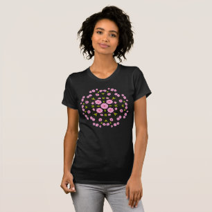 T-shirt à médaillon de fleurs de cerisier rose flo