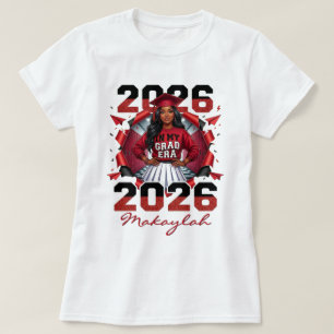 T-shirt À mon époque de diplôme Fille noire Senior 2026 Ro