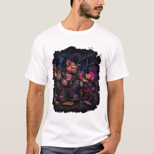 T-Shirt À Mon Papa Punk Pig