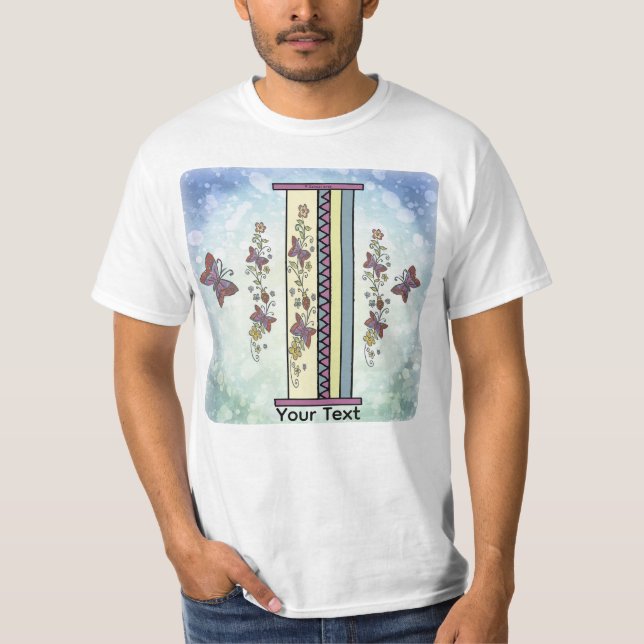 T-shirt à monogramme floral I (Devant)