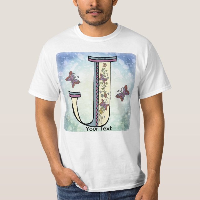 T-shirt à monogramme floral J (Devant)