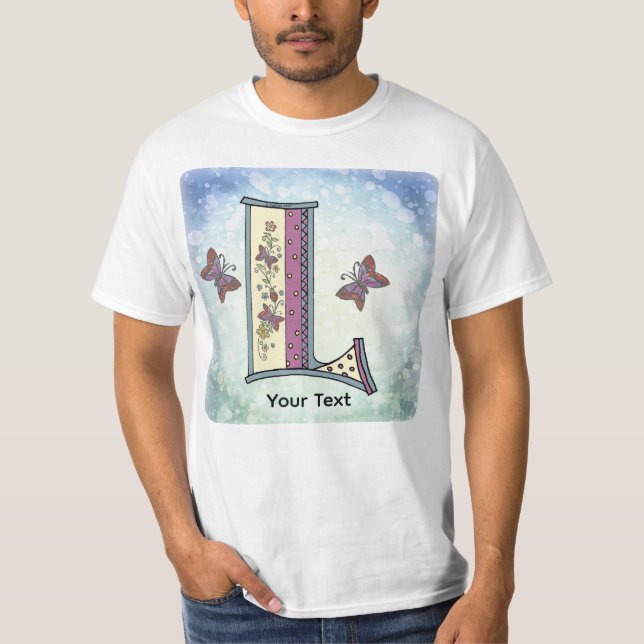 T-shirt à monogramme floral L (Devant)