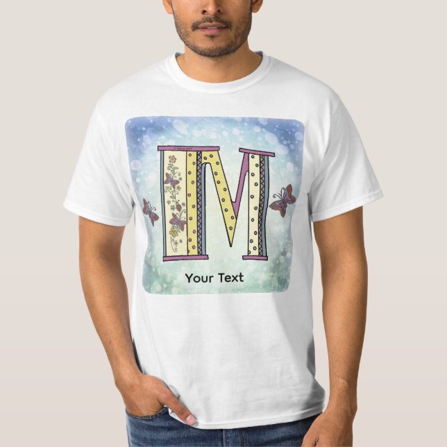 T-shirt à monogramme floral M (Devant)
