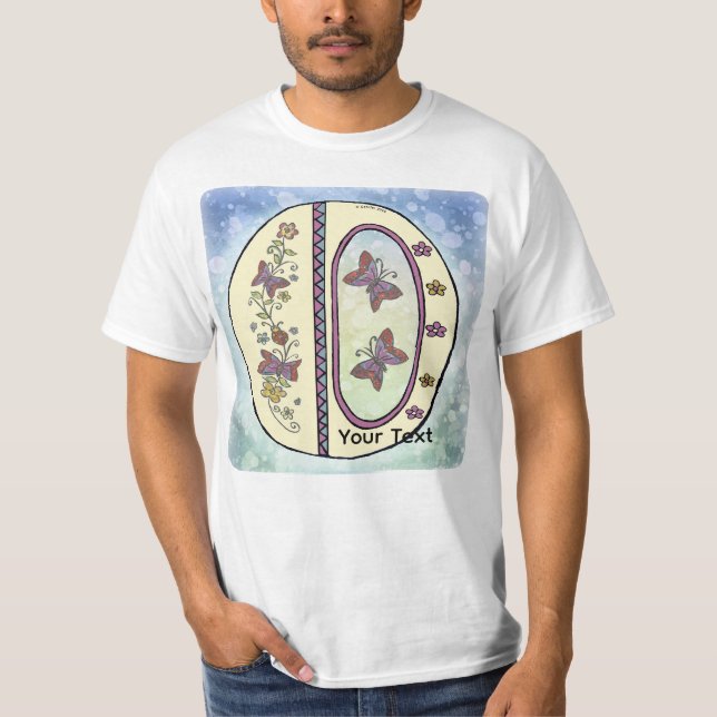 T-shirt à monogramme floral O (Devant)