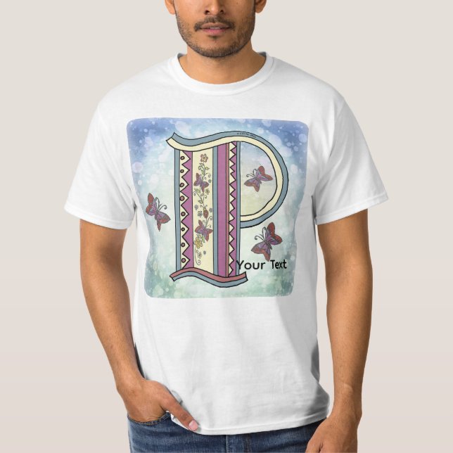T-shirt à monogramme floral P (Devant)