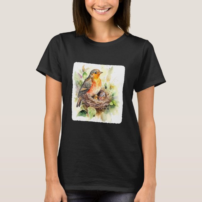T-shirt A Mother Bird Feeding Her Chicks Bird Feeding Youn (Devant)