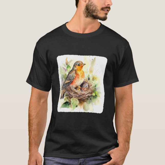 T-shirt A Mother Bird Feeding Her Chicks Bird Feeding Youn (Devant)