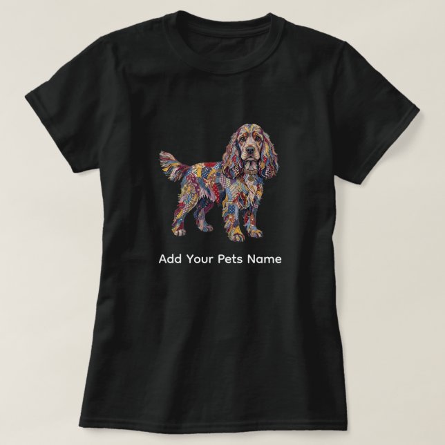 T-shirt à motif de chien Cocker Spaniel mignon (Design devant)