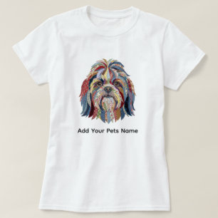 T-shirt à motif de chien Shih Tsu coloré et mignon