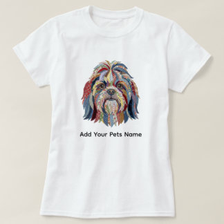 T-shirt à motif de chien Shih Tsu coloré et mignon