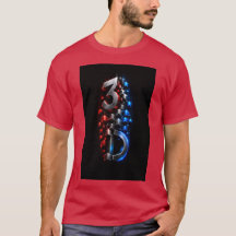 T-shirt à motif de cube géométrique 3D futuriste