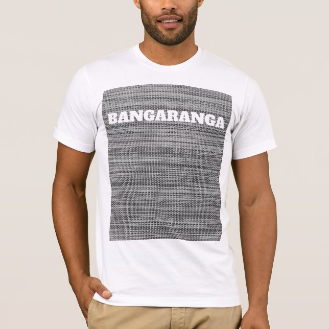 T-Shirt à motif de patch faux gris avec texte Bang (Devant)