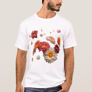 T-shirt à motif élégant de bouquet de fleurs sauva