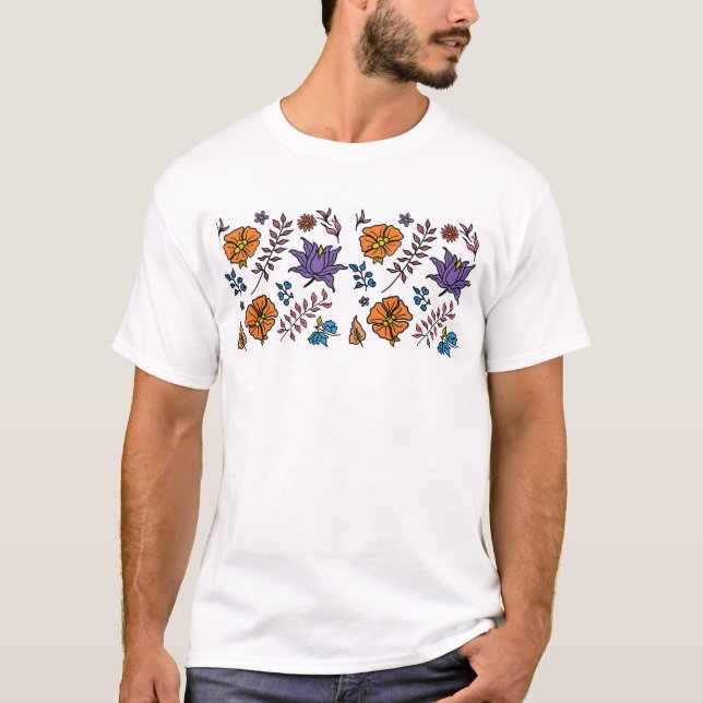 T-Shirt à motif floral (Devant)