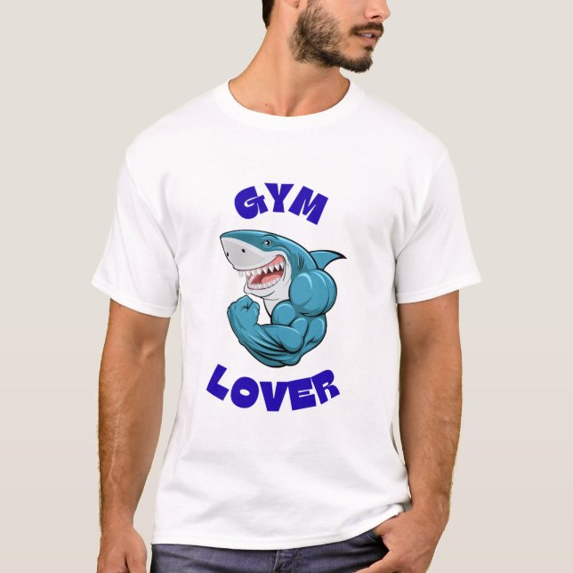 T-Shirt à motif requin blanc complet – Style et te (Devant)