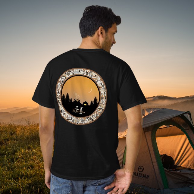 T-Shirt à motif rond Camping au coucher du soleil  (Créateur téléchargé)