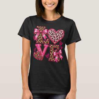 T-Shirt à nœud coquette avec imprimé léopard rose 