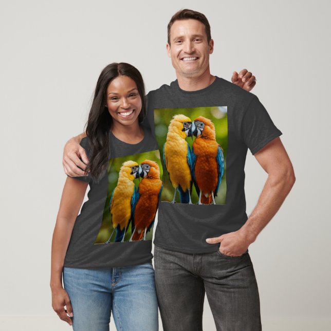 T-shirt à paire de perroquets vibrants (Unisexe)