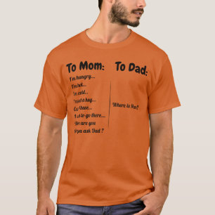 T-shirt À Papa Où Est Momo Maman J'ai Faim J'ai Chaud J'ai