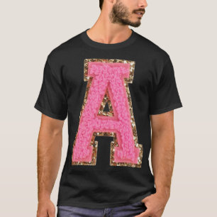 T-shirt A - Parties scintillant Bubblegum Varsity Lettre P