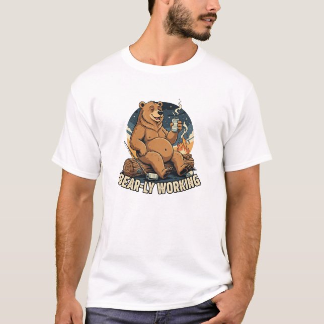 T-shirt À peine au travail (Devant)