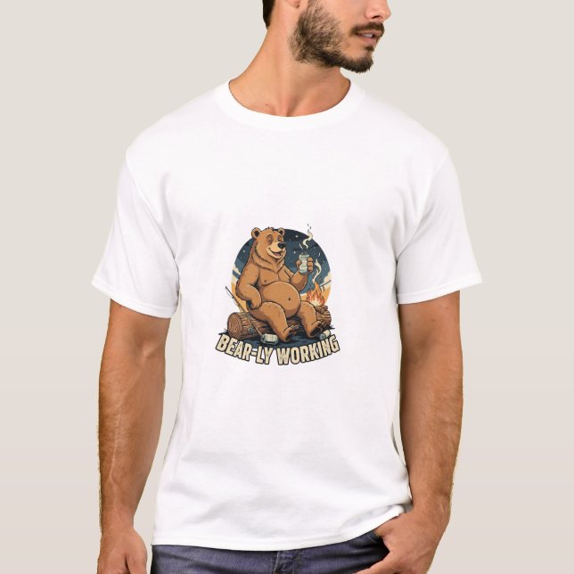 T-shirt «À peine au travail : ours» (Devant)