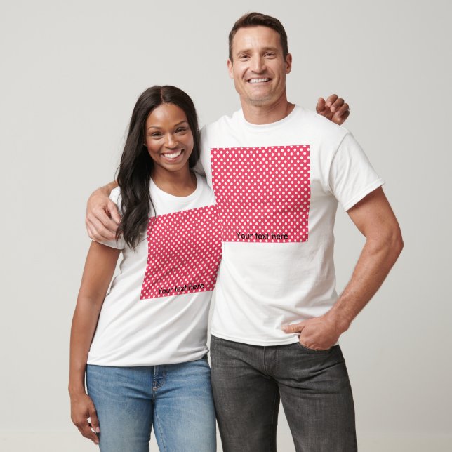 T-shirt À petits pois blancs sur rouge (Unisexe)