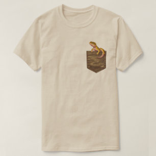 t-shirt à pochettes léopard gecko mignon lézard re