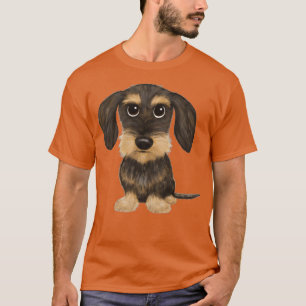 T-shirt À poils durs Dachshund Cute Wire Haired Wiener Chi