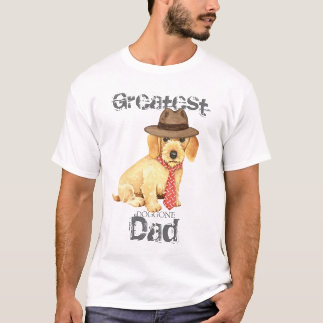 T-shirt À poils durs Dachshund Papa (Devant)