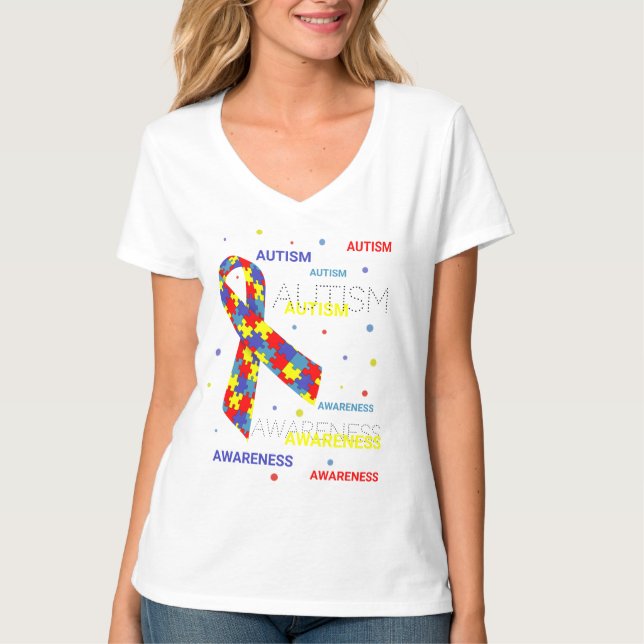 T-Shirt à points de sensibilisation à l'autisme (Devant)