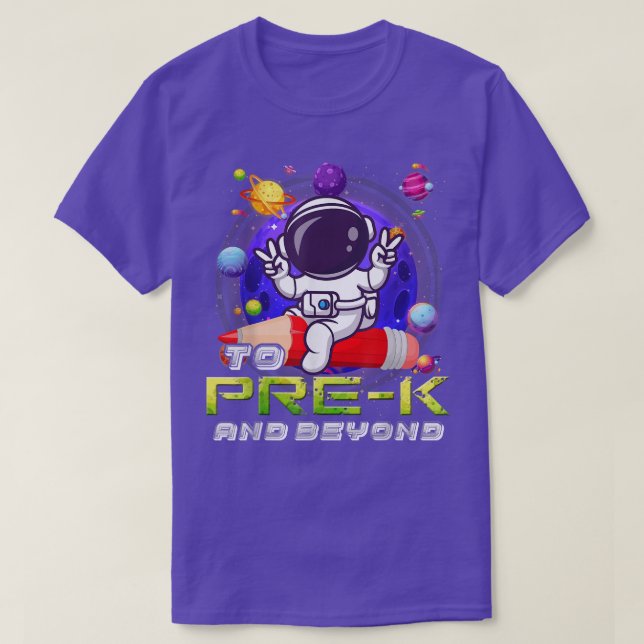 T-shirt À Pré-k Et Au-Delà Des Astronautes Retour À L'Écol (Design devant)