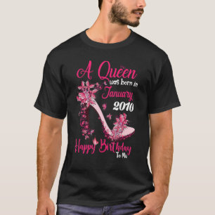 T-shirt A Queen Was Born In January 2010 High Heel 13th Bi