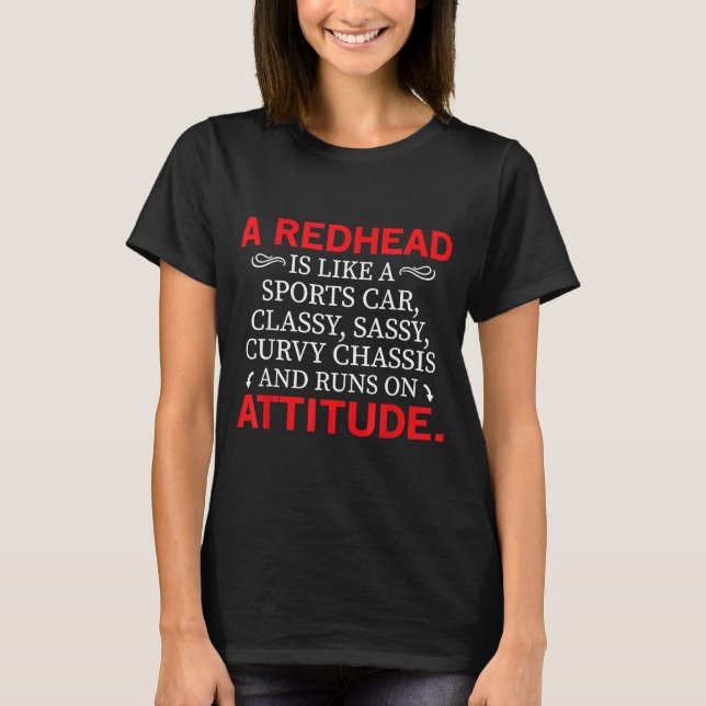 T-shirt A Redhead Is Like A Srts Car Cly Sy Curvy Chis  (Devant)