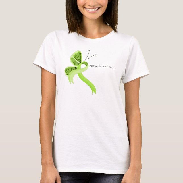 T-shirt à ruban pour la sensibilisation au vert de (Devant)