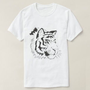 T-Shirt à silhouette de tête de tigre