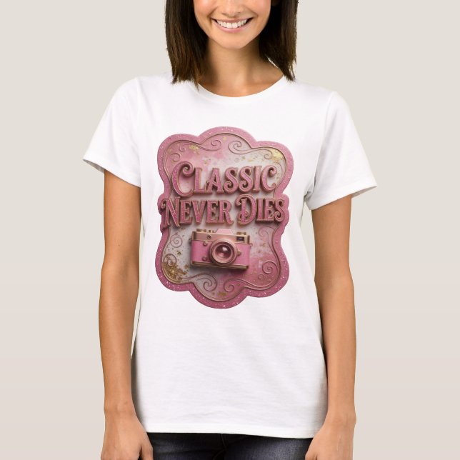 T-shirt à slogan Rose ÉCLA TANT CLASSIQUE NE MEURT (Devant)