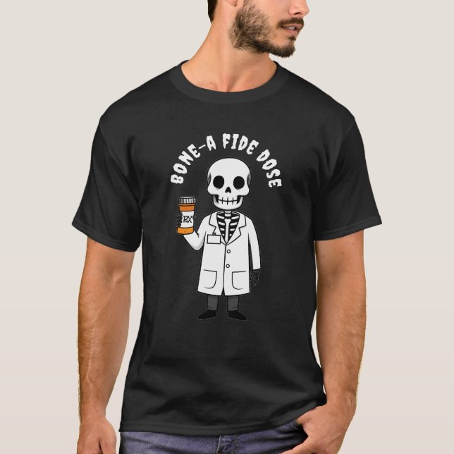 T-shirt à squelette à dos d'os personnalisé (Devant)