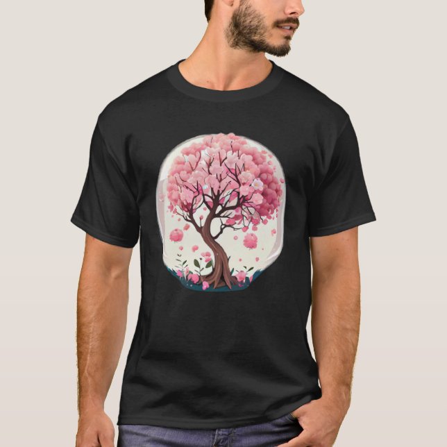 T-shirt A Stunning and Unique Cherry Blossom Tree in a Glo (Devant)
