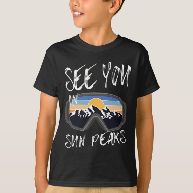 T-shirt À Sun Peaks Vacation Ski Goggings (Devant)