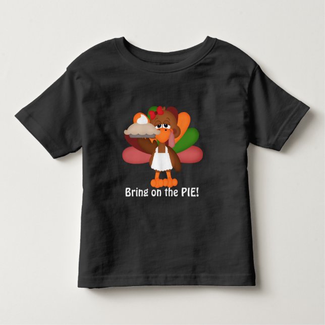T-shirt à tarte pour filles Thanksgiving Turkey (Devant)
